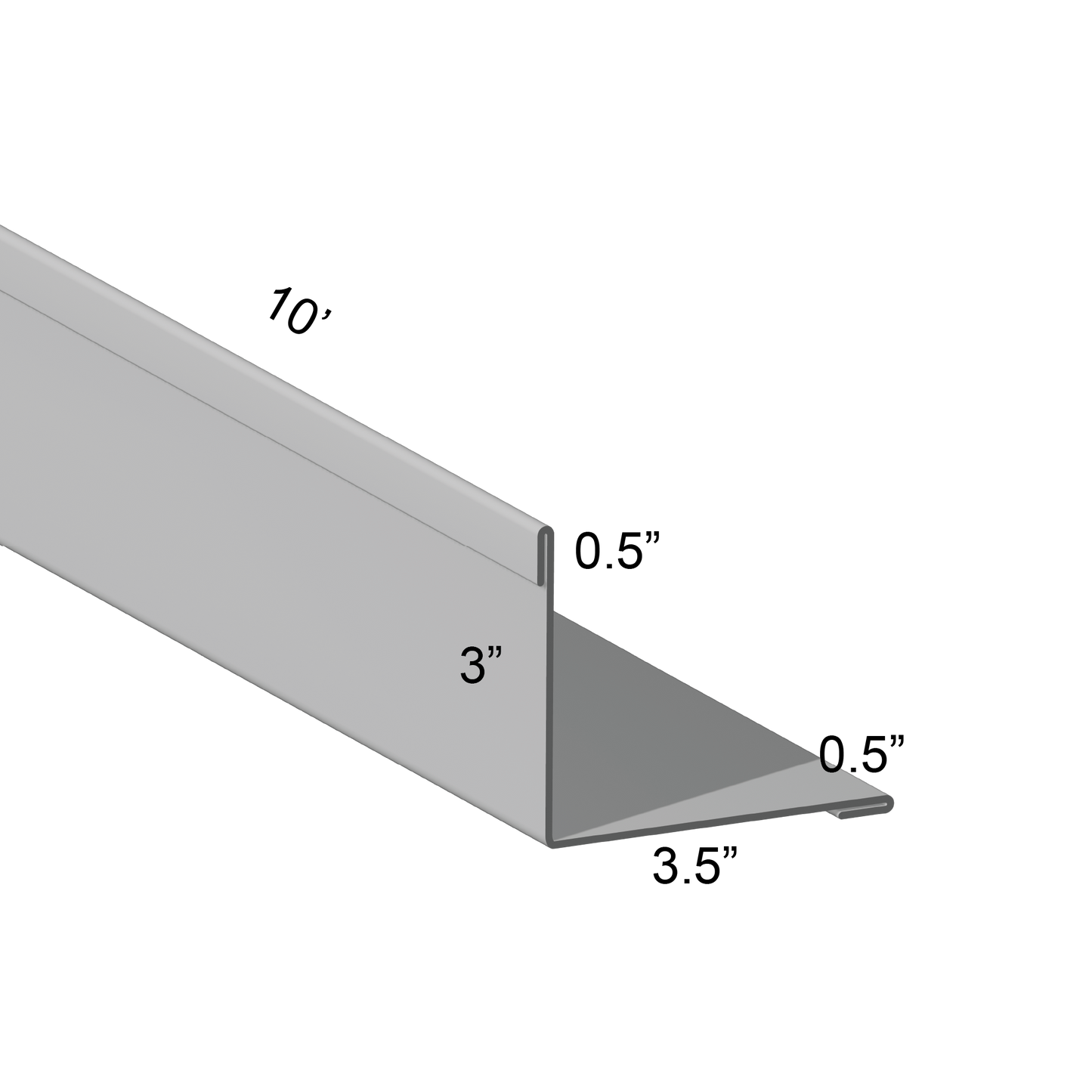 Closure angle Double Hems Out 3.5 inch mount leg 10 inch cut length
