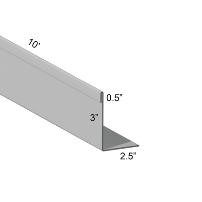 Closure angle Single Hem Panel Leg Out 2.5 inch mount leg 10 inch cut length