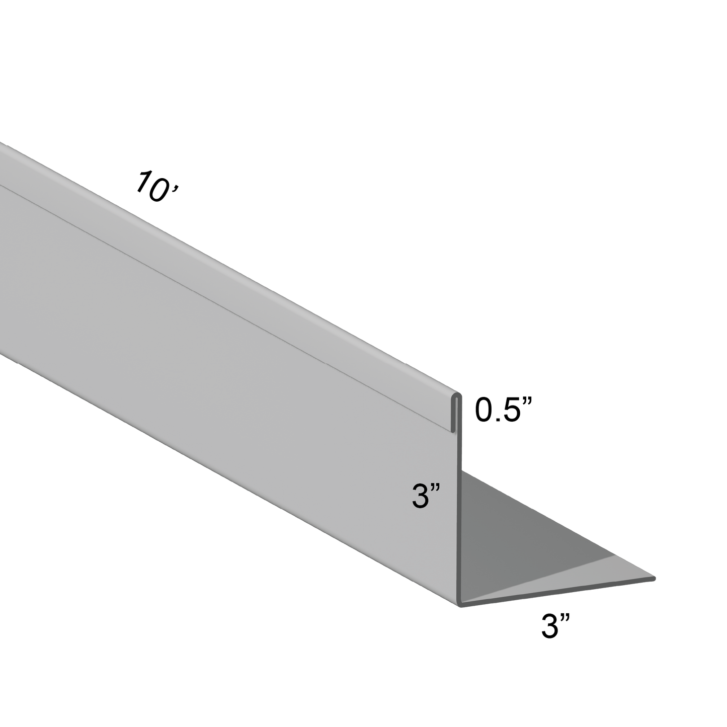 Closure angle Single Hem Panel Leg Out 3 inch mount leg 10 inch cut length