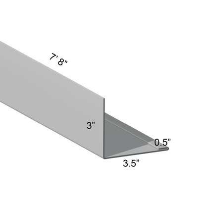 Closure angle Single Hem Mount Leg In 3.5 inch mount leg 7/8 inch cut length