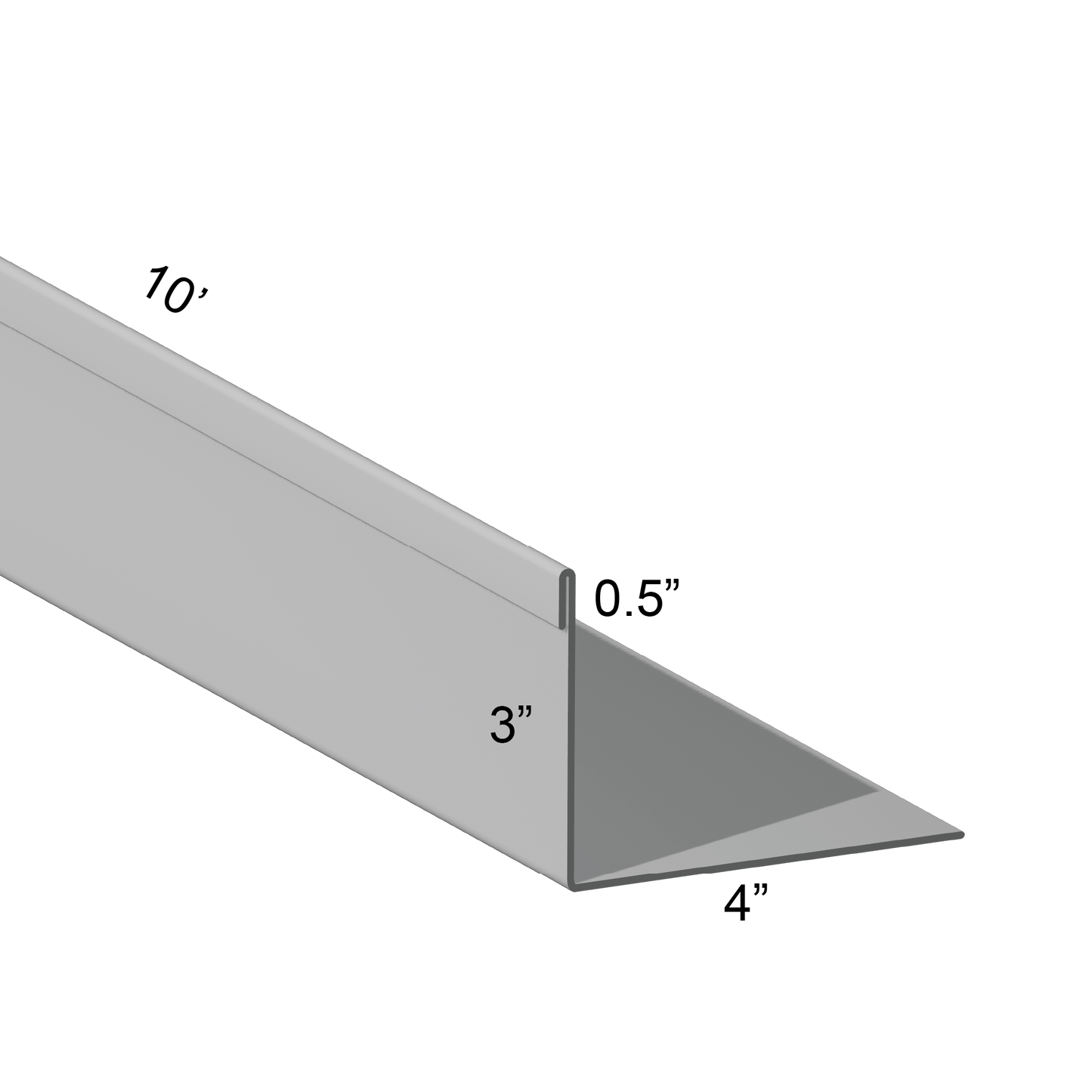 Closure angle Single Hem Panel Leg Out 4 inch mount leg 10 inch cut length