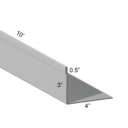 Closure angle Single Hem Panel Leg Out 4 inch mount leg 10 inch cut length