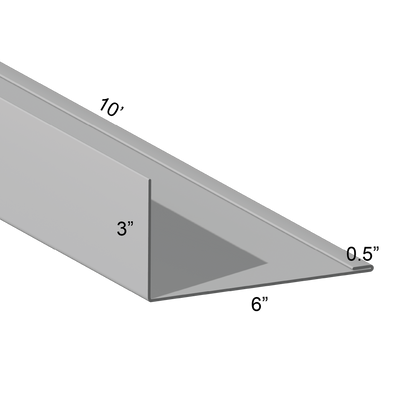 Closure angle Single Hem Mount Leg In 6 inch mount leg 10 inch cut length
