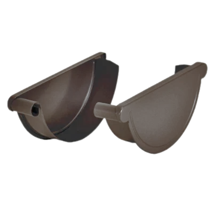 Gutter Endcaps for Painted Half-Round Gutters - 7.6" - Dark Bronze