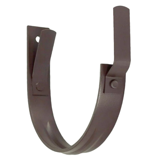 Heavy Duty Fascia Mount Gutter Hangers for Painted Half-Round Gutters - 6" - Dark Bronze