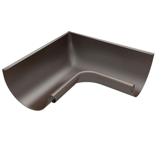 Inside Corner Miters for Painted Half-Round Gutters - 7.6" - Dark Bronze