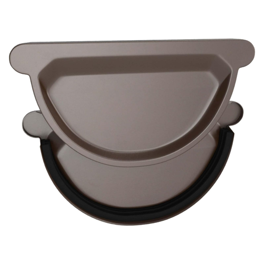 Universal Gutter Endcaps for Painted Half-Round Gutters - 5" - Dark Bronze