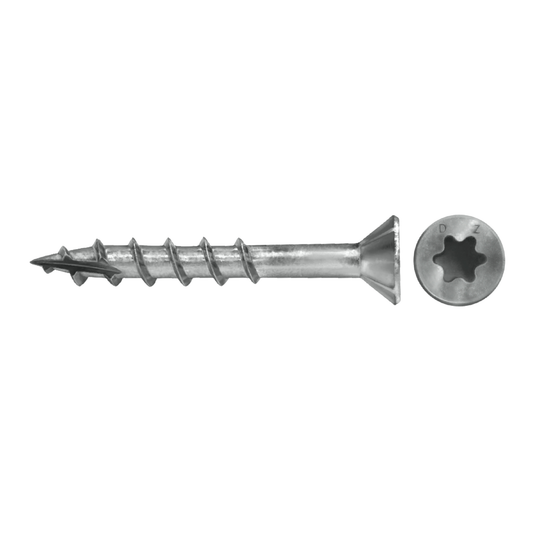 Daggerz #10 x 3-1/2" Exterior Wood Screw - Star Flat Head, 316 Stainless Steel (1,000 Pack)