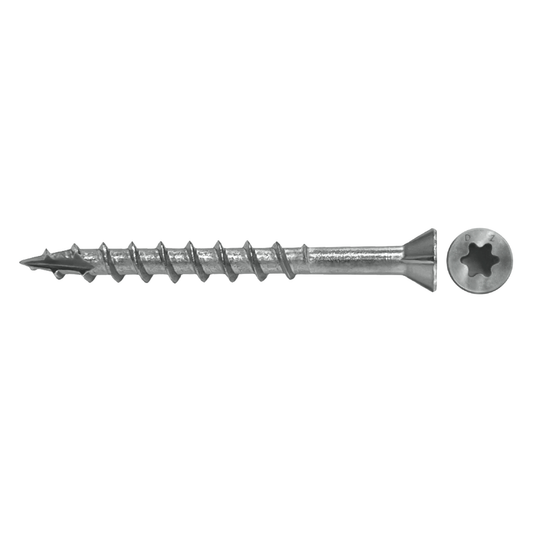 Daggerz #8 x 3" Exterior Wood Screw - Star Trim Head, 305 Stainless Steel (2,000 Pack)