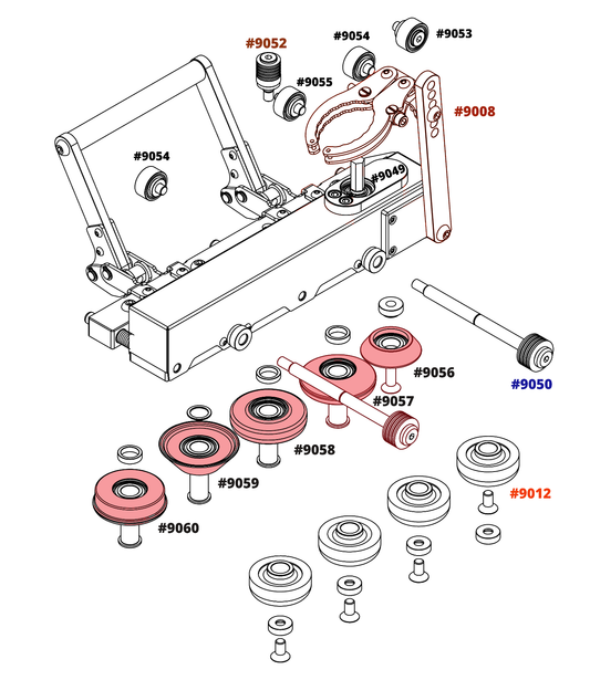 Black Wheel set (All 5 Wheels) for Double Falz Seamer