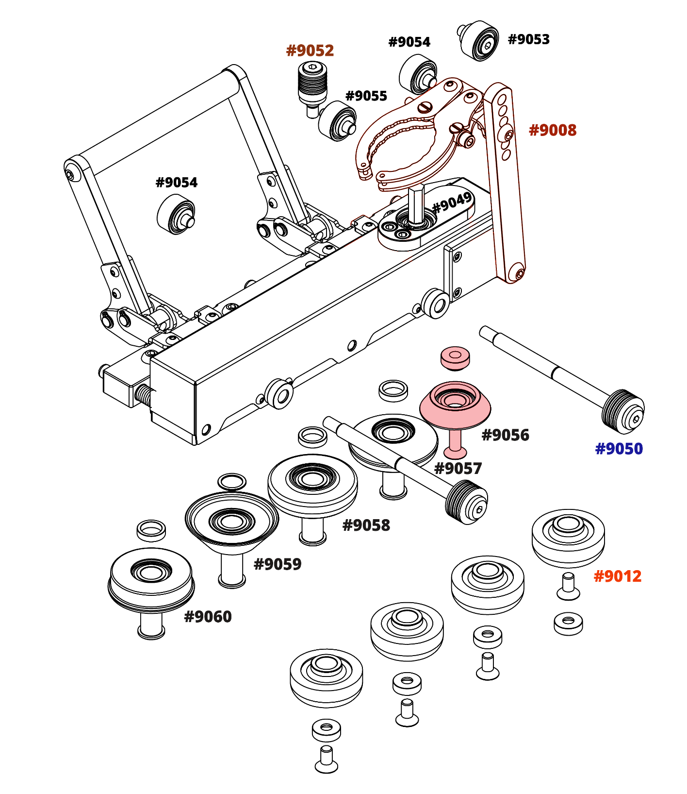 9056 Black Wheel 1 for Double Falz Seamer