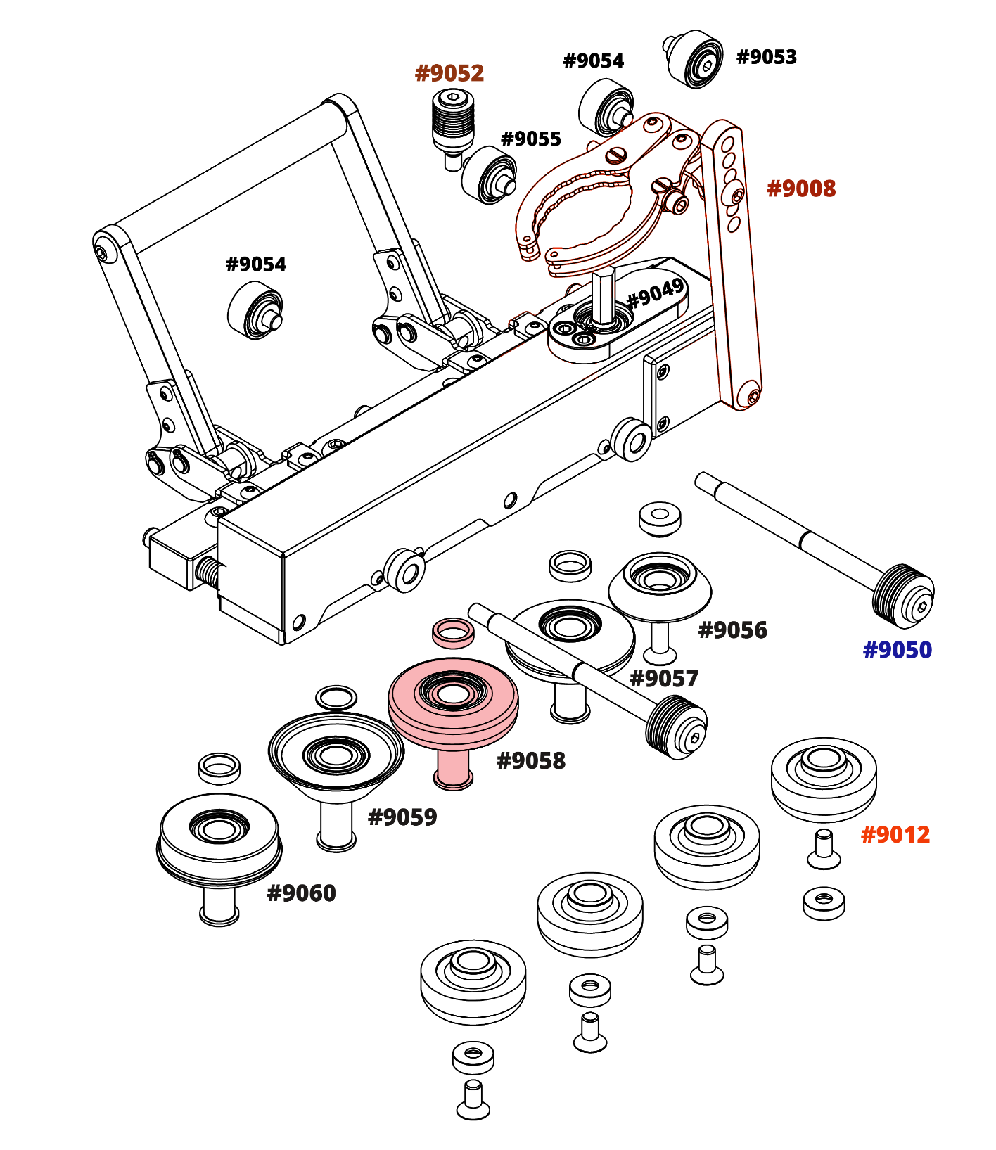 9058 Black Wheel 3 for Double Falz Seamer