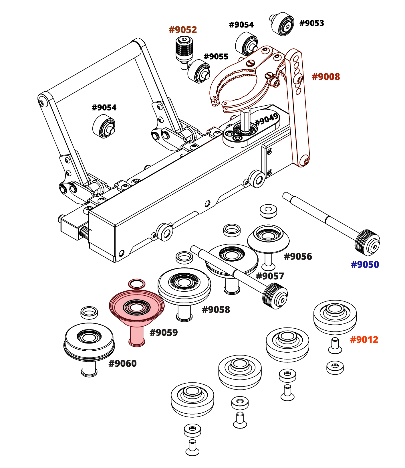 9059 Black Wheel 4 for Double Falz Seamer - Original Style