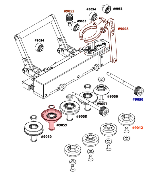 9059 Black Wheel 4 for Double Falz Seamer - Original Style