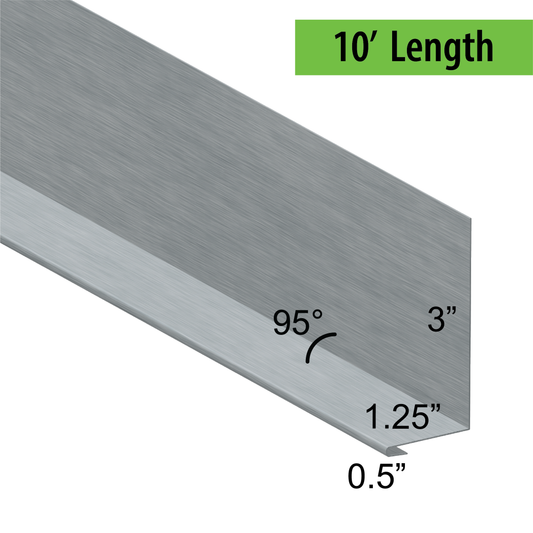 95° Hemmed Angle Flashing - 0.040 Aluminum