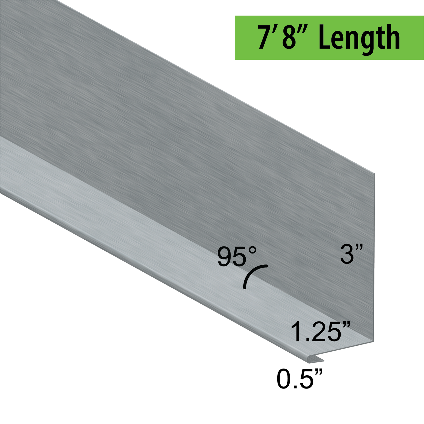 95° Hemmed Angle Flashing - 0.040 Aluminum