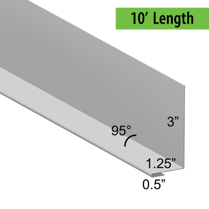 95° Hemmed Angle Flashing - 0.040 Aluminum