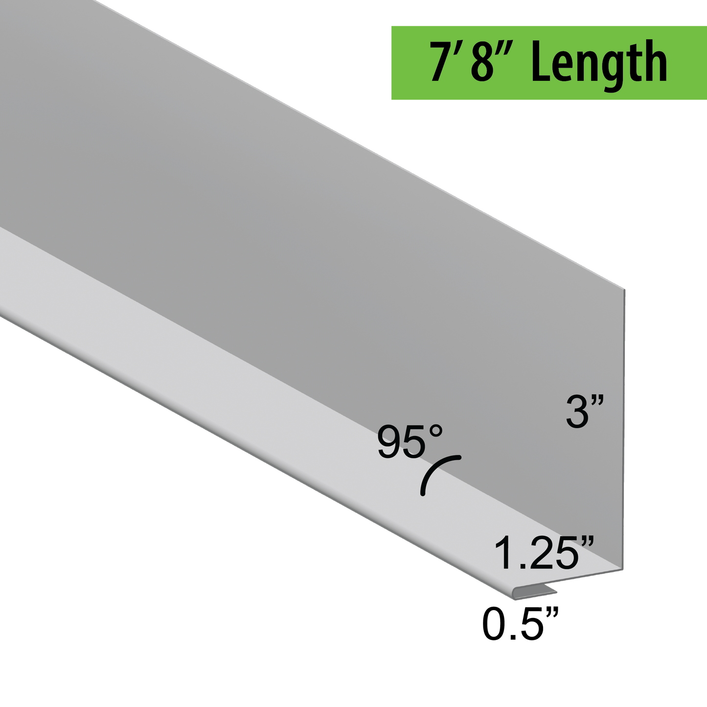 95° Hemmed Angle Flashing - 0.040 Aluminum