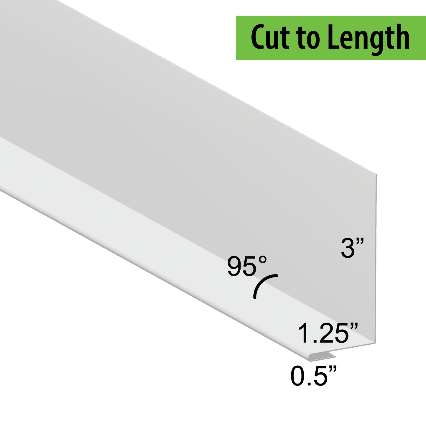 95° Hemmed Angle Flashing - 0.040 Aluminum
