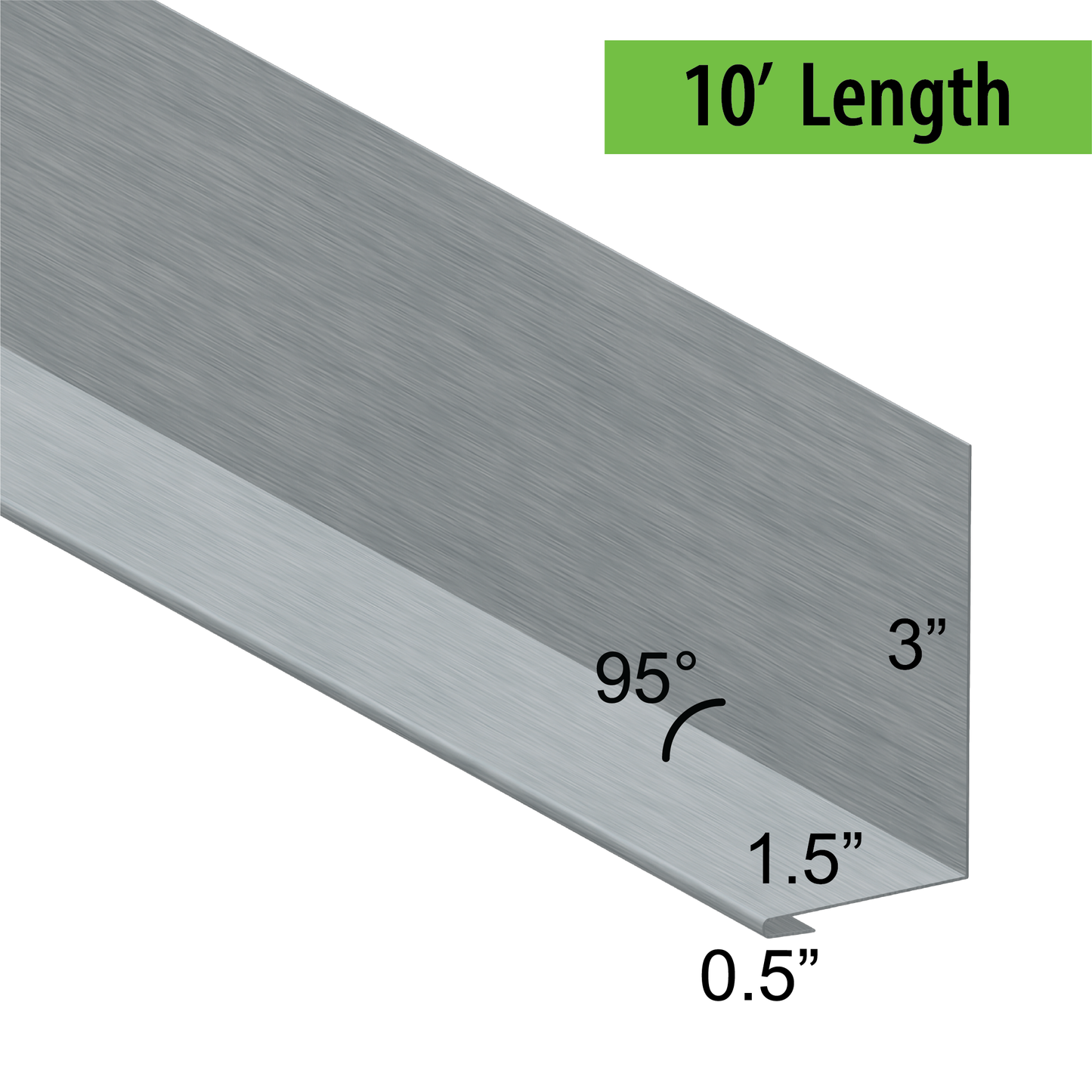 95° Hemmed Angle Flashing - 0.040 Aluminum