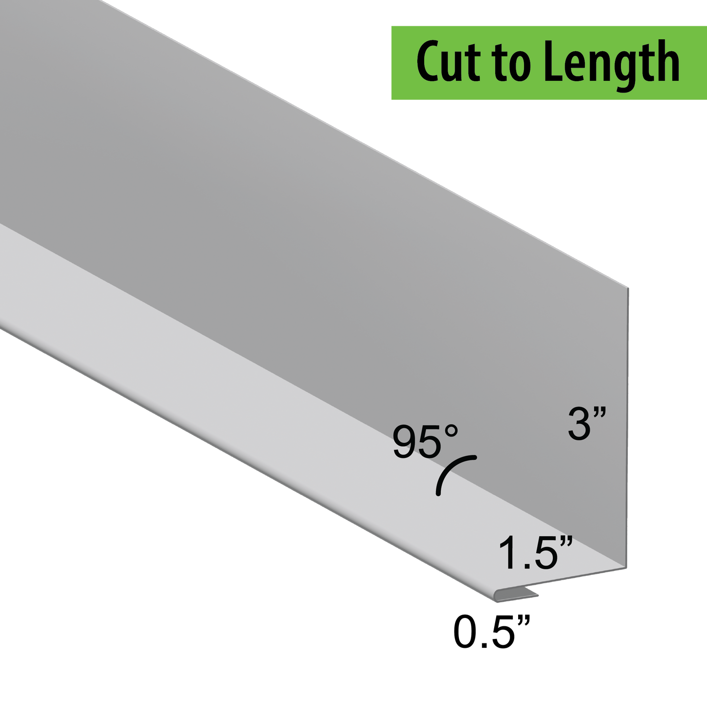 95° Hemmed Angle Flashing - 0.040 Aluminum
