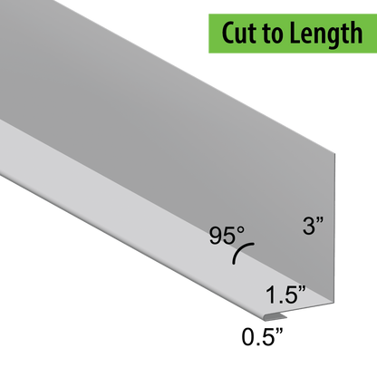 95° Hemmed Angle Flashing - 0.040 Aluminum