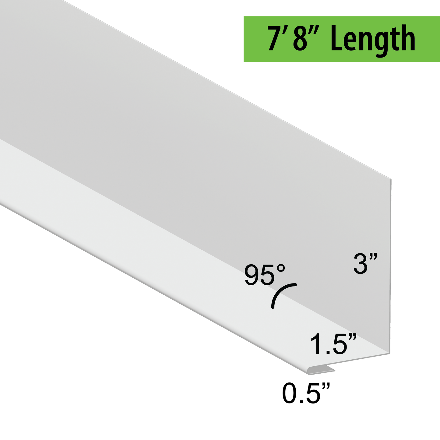 95° Hemmed Angle Flashing - 0.040 Aluminum