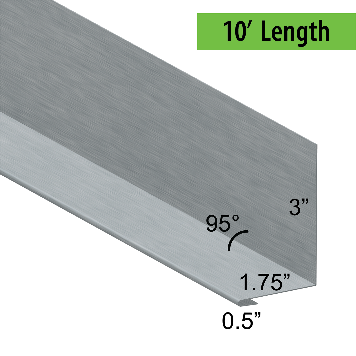 95° Hemmed Angle Flashing - 0.040 Aluminum