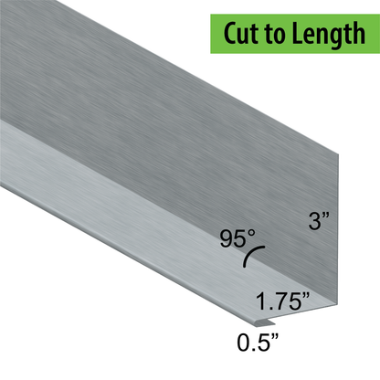 95° Hemmed Angle Flashing - 0.040 Aluminum