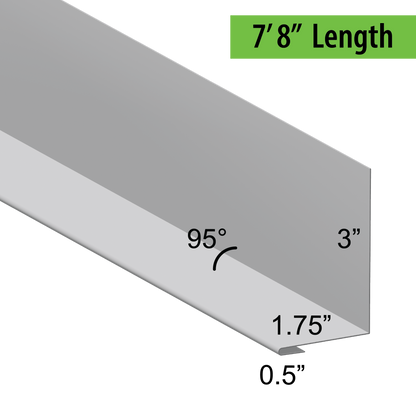 95° Hemmed Angle Flashing - 0.040 Aluminum