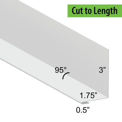 95° Hemmed Angle Flashing - 0.040 Aluminum