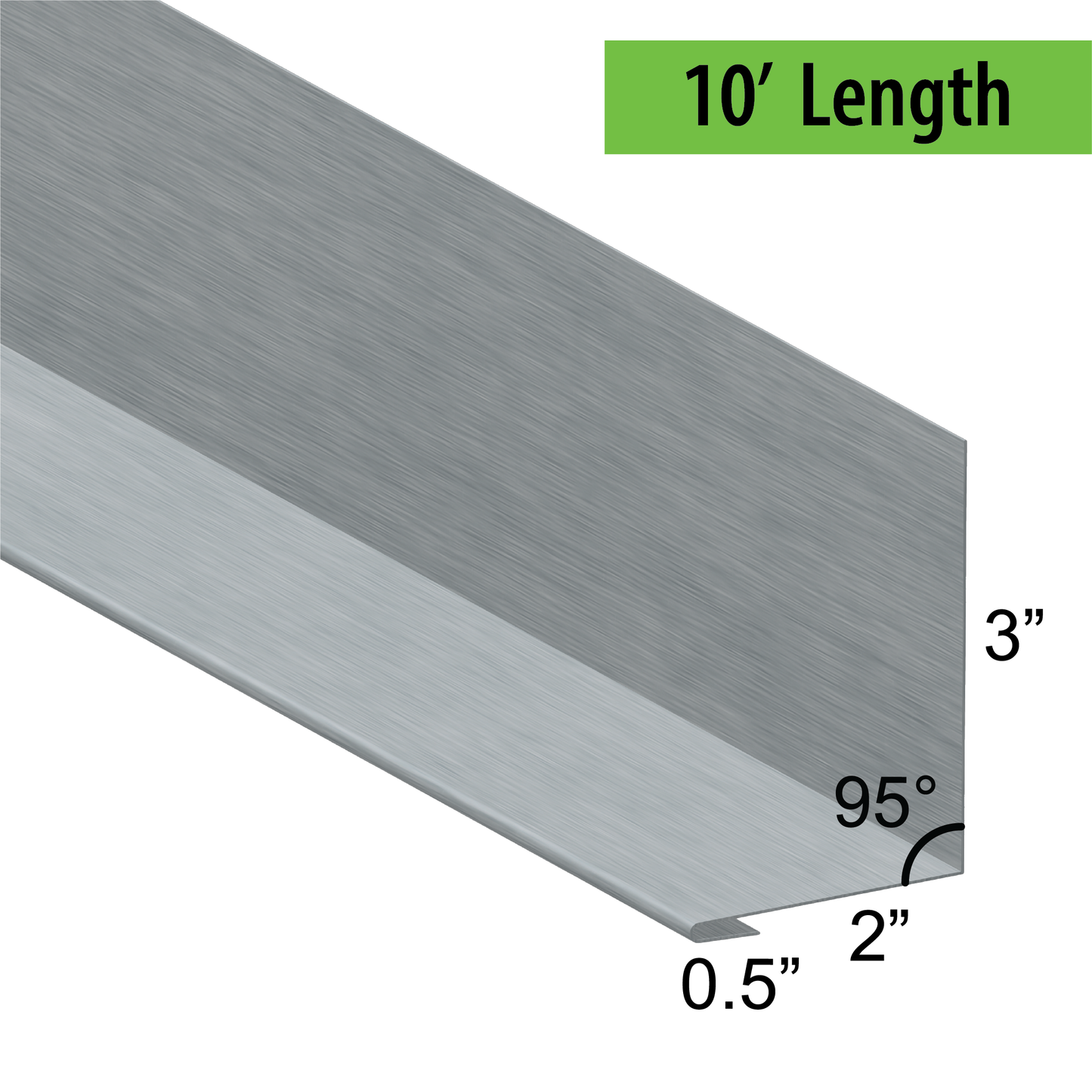 95° Hemmed Angle Flashing - 0.040 Aluminum