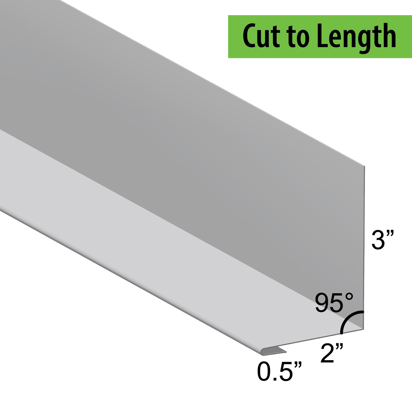 95° Hemmed Angle Flashing - 0.040 Aluminum
