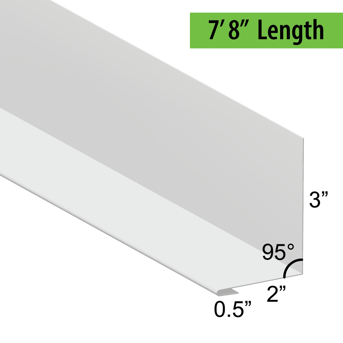 95° Hemmed Angle Flashing - 0.040 Aluminum