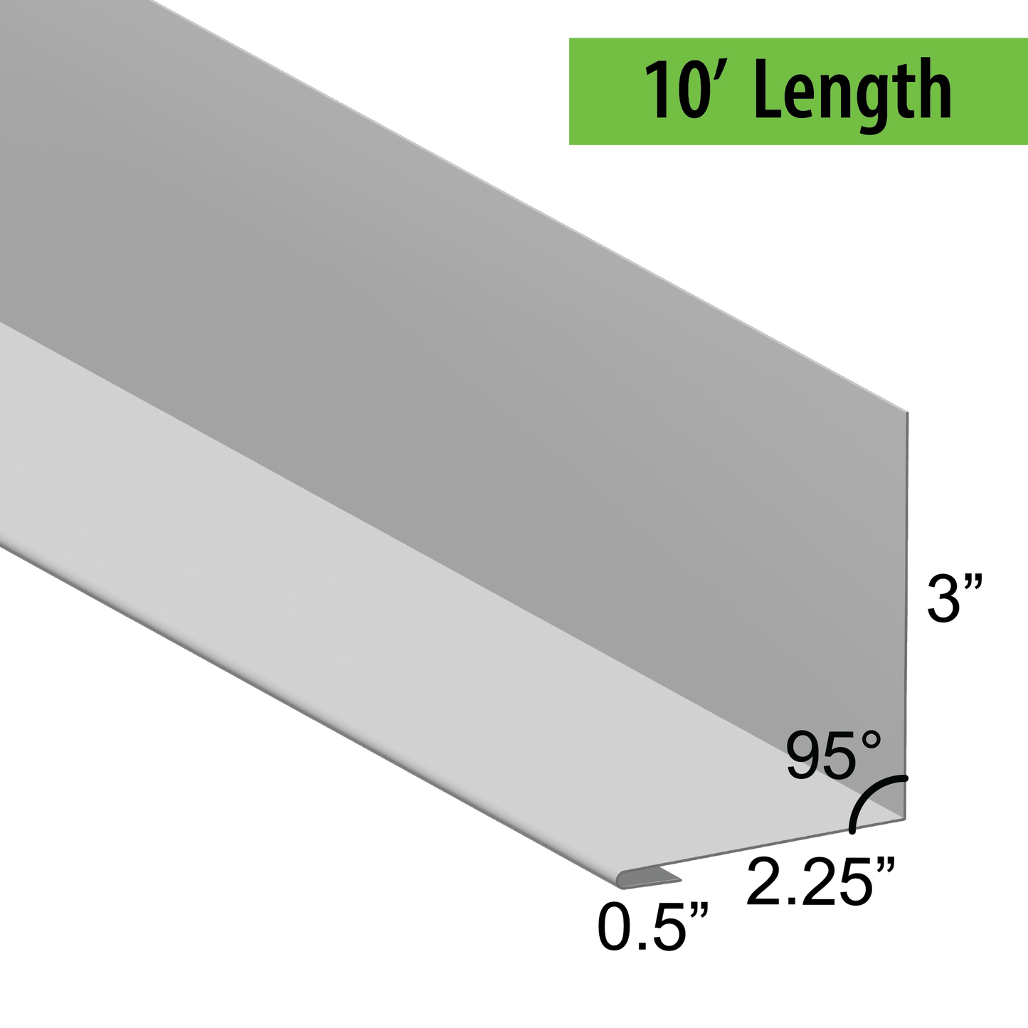 95° Hemmed Angle Flashing - 0.040 Aluminum