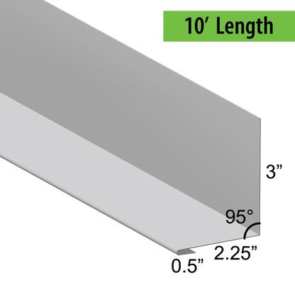 95° Hemmed Angle Flashing - 0.040 Aluminum