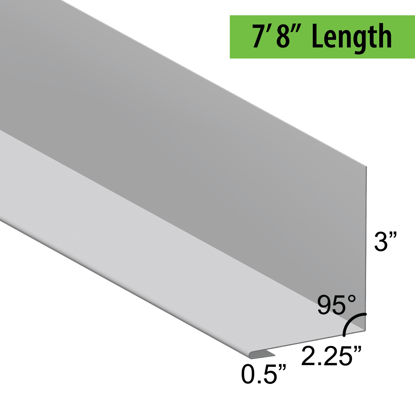 95° Hemmed Angle Flashing - 0.040 Aluminum