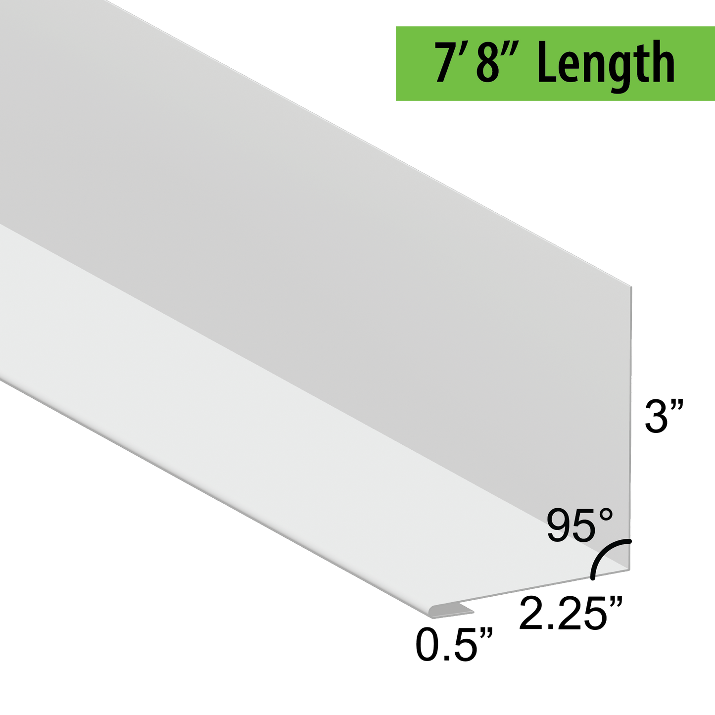 95° Hemmed Angle Flashing - 0.040 Aluminum