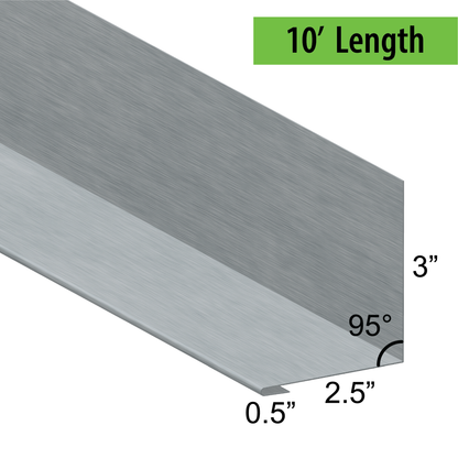 95° Hemmed Angle Flashing - 0.040 Aluminum