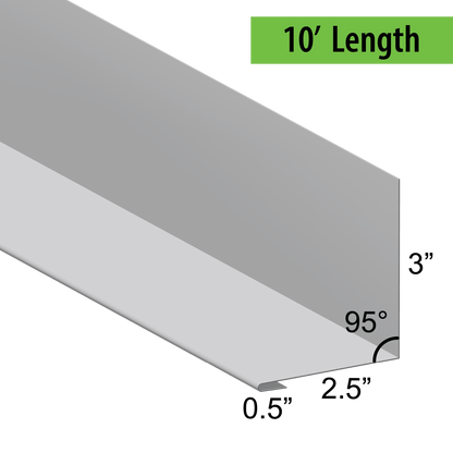 95° Hemmed Angle Flashing - 0.040 Aluminum