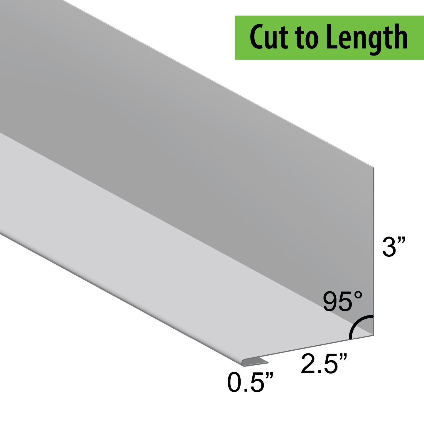 95° Hemmed Angle Flashing - 0.040 Aluminum
