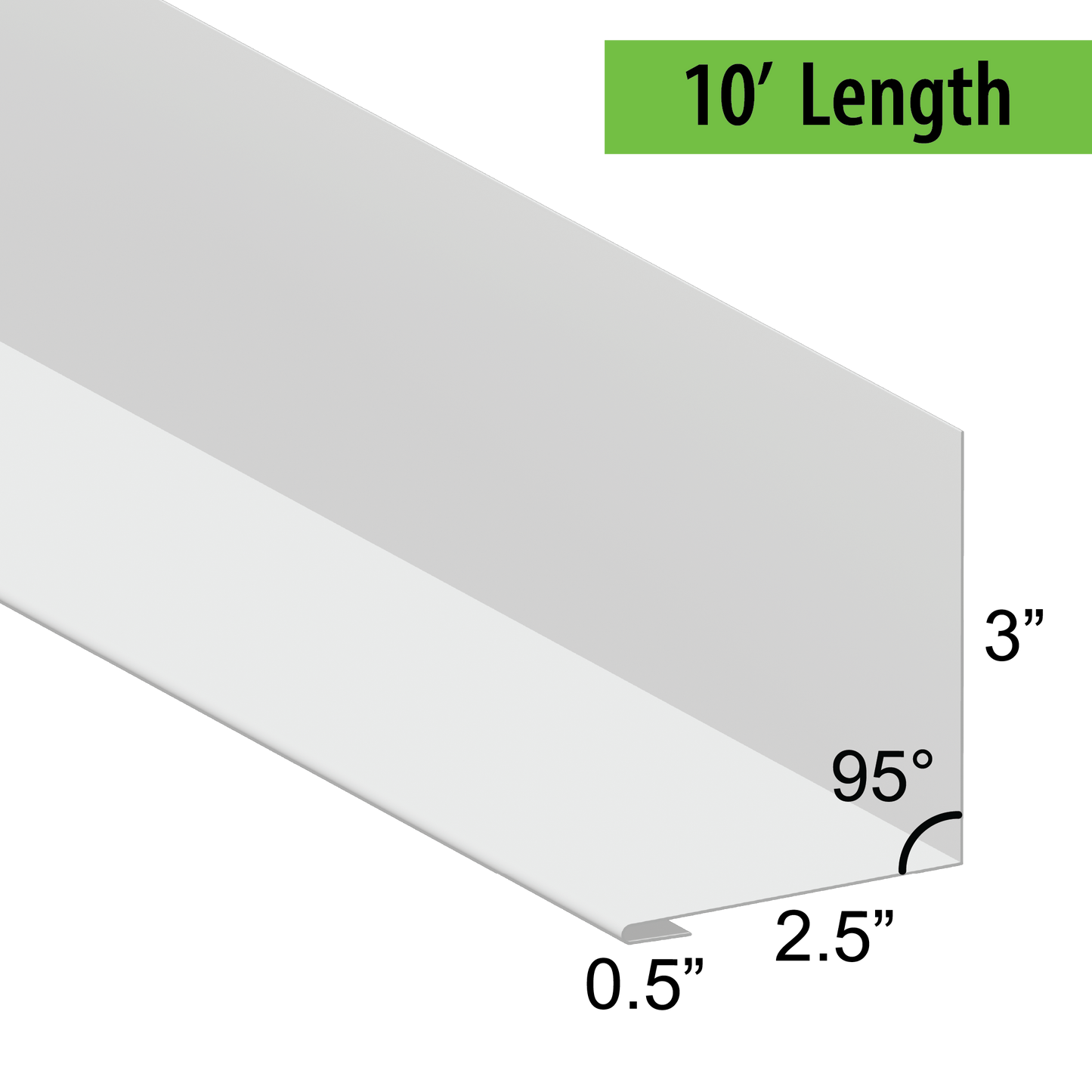 95° Hemmed Angle Flashing - 0.040 Aluminum