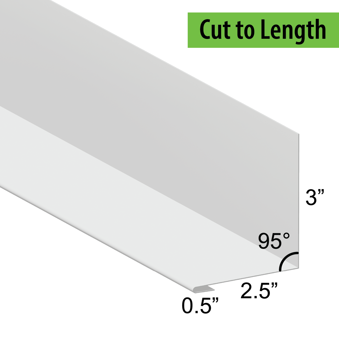 95° Hemmed Angle Flashing - 0.040 Aluminum