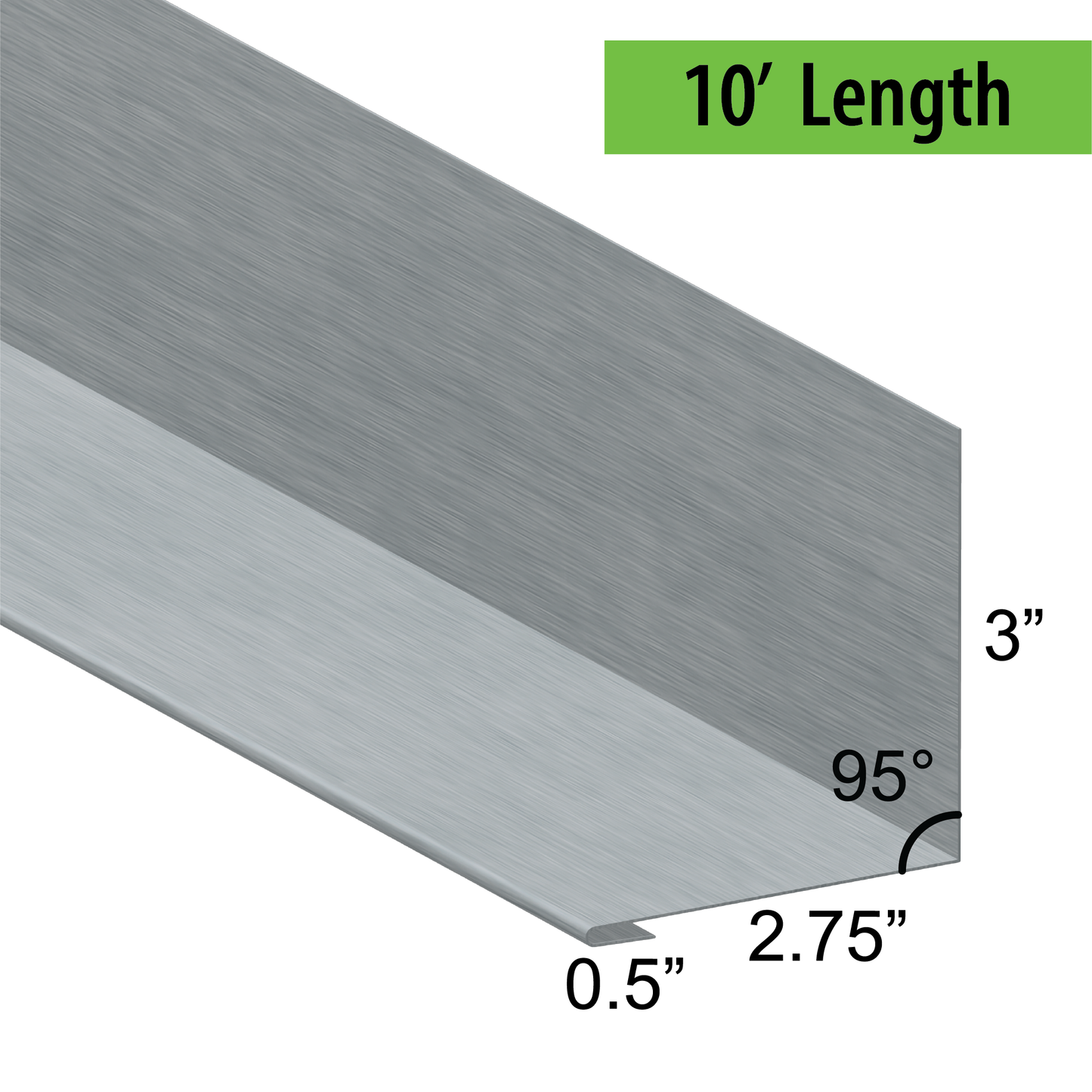 95° Hemmed Angle Flashing - 0.040 Aluminum