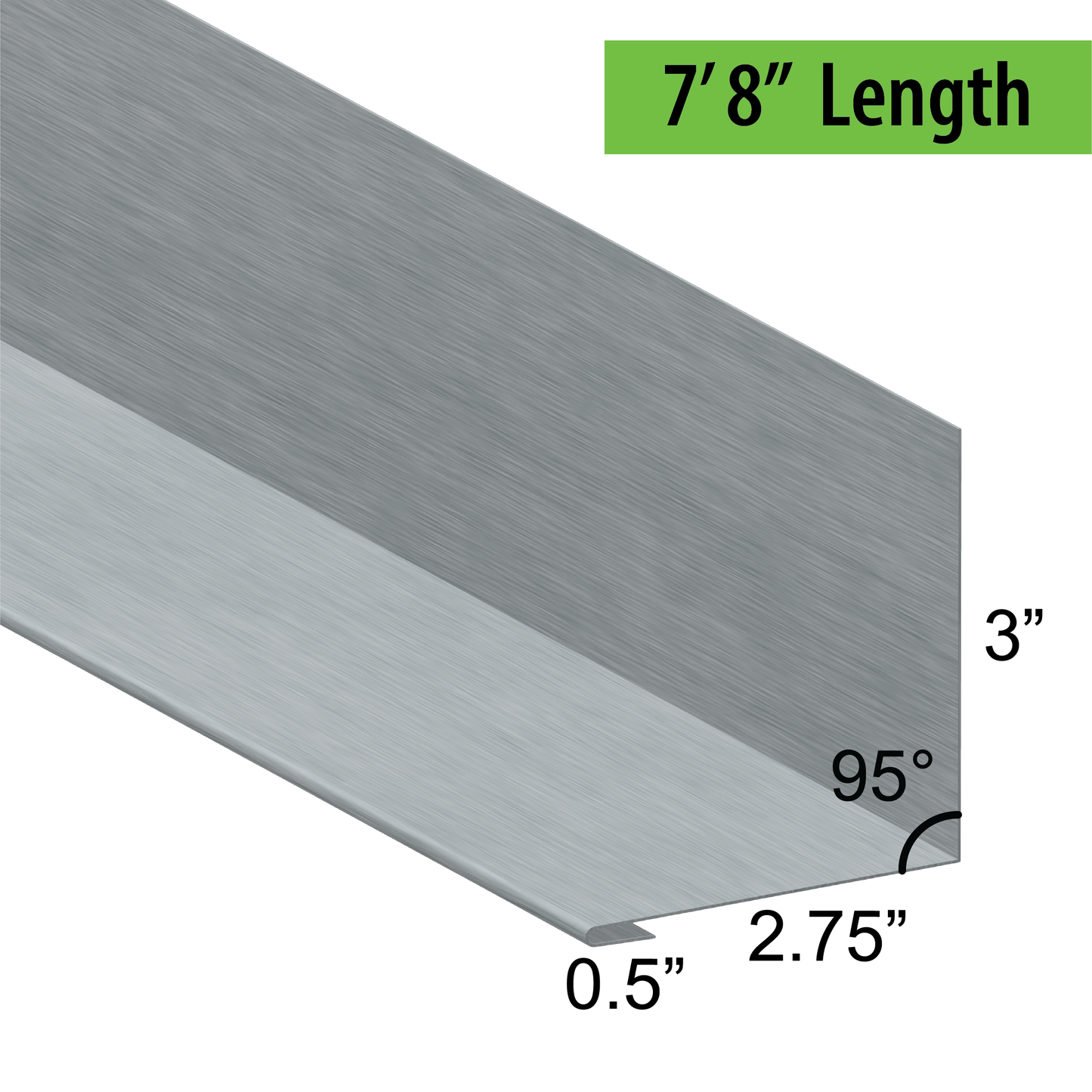95° Hemmed Angle Flashing - 0.040 Aluminum
