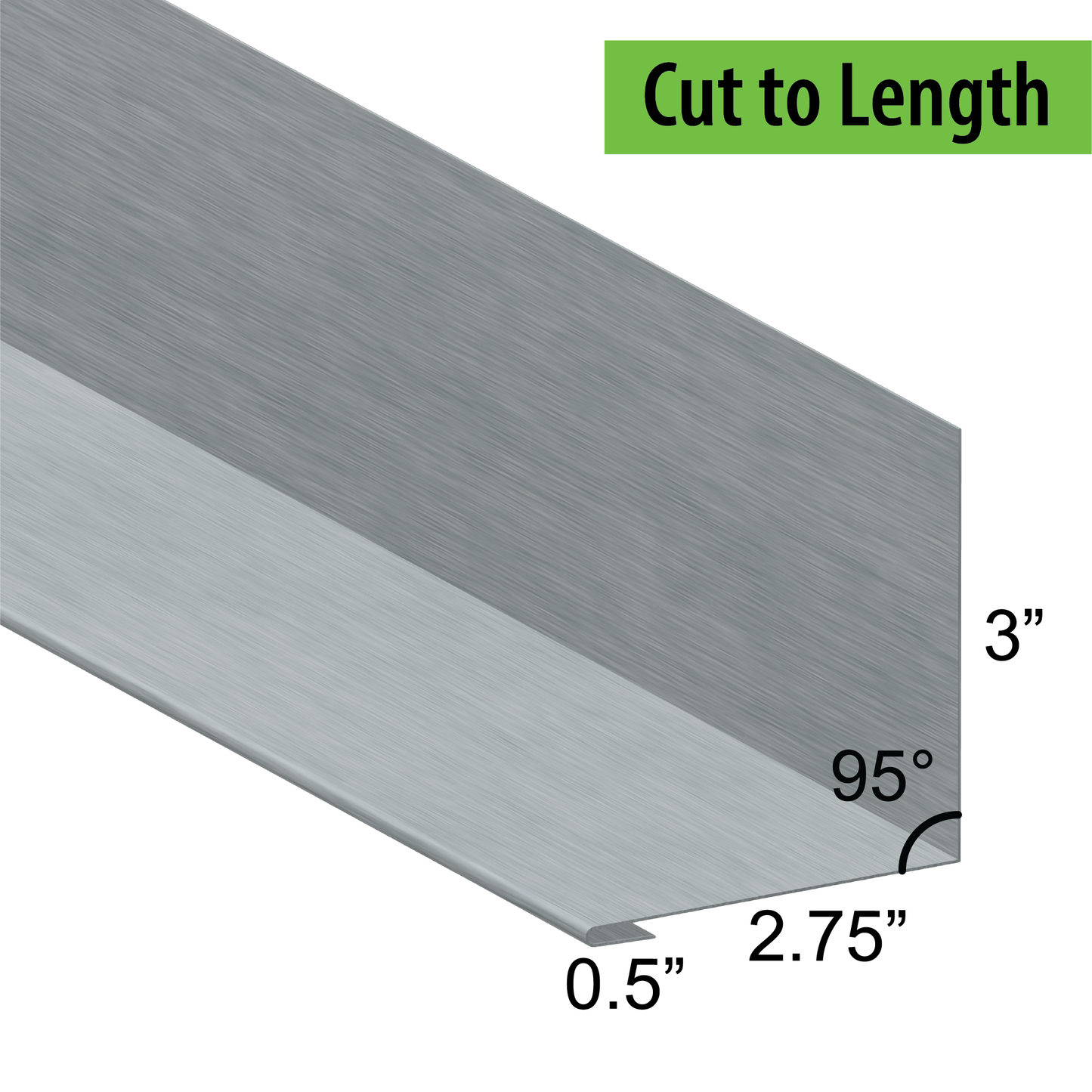 95° Hemmed Angle Flashing - 0.040 Aluminum