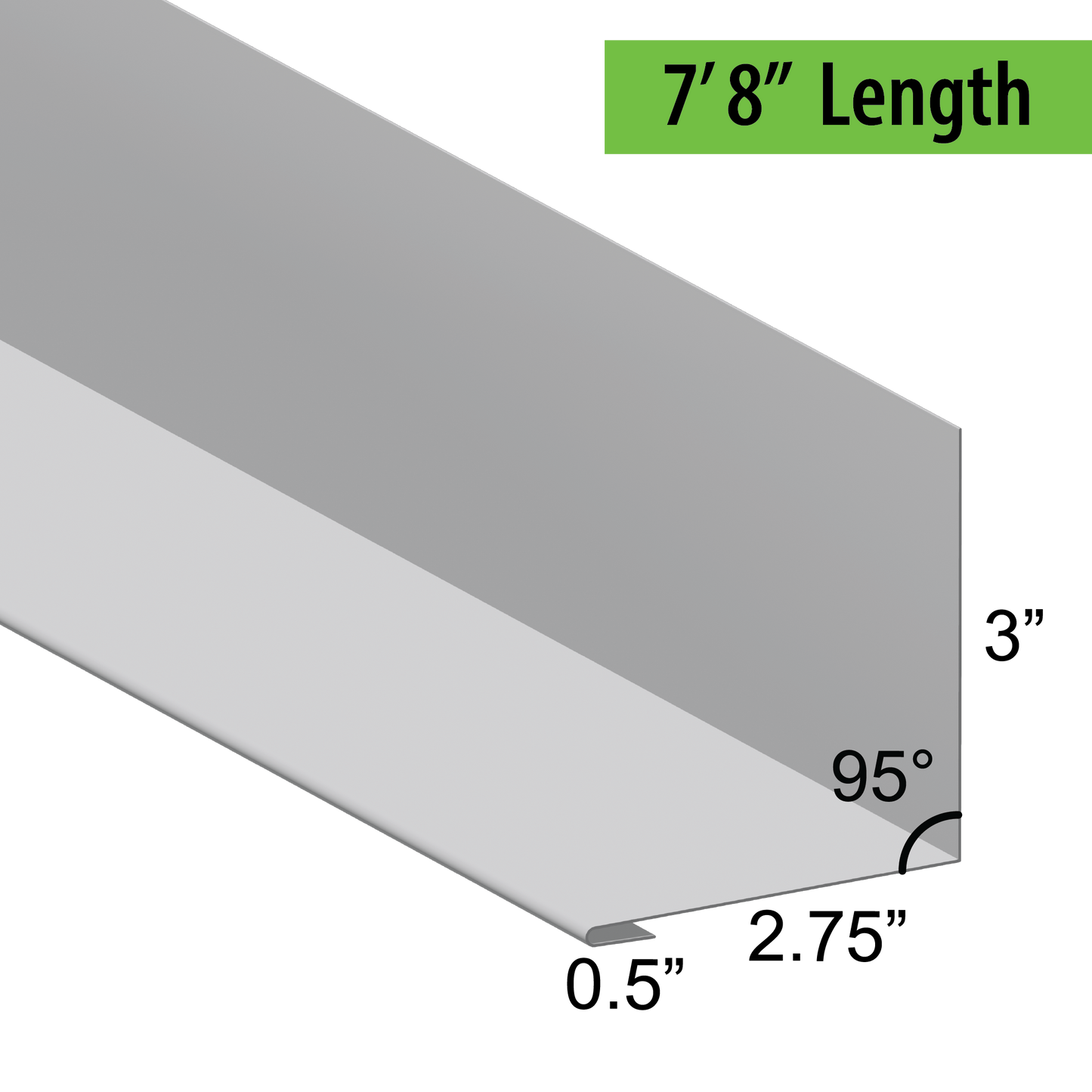 95° Hemmed Angle Flashing - 0.040 Aluminum