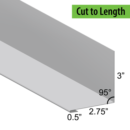 95° Hemmed Angle Flashing - 0.040 Aluminum