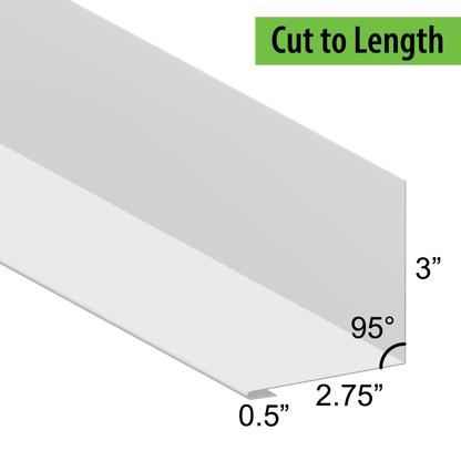 95° Hemmed Angle Flashing - 0.040 Aluminum