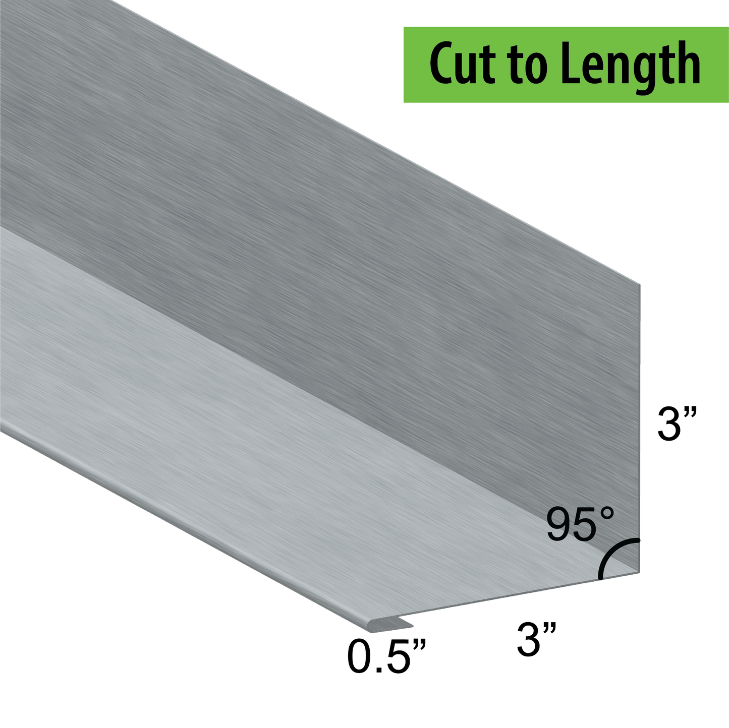 95° Hemmed Angle Flashing - 0.040 Aluminum